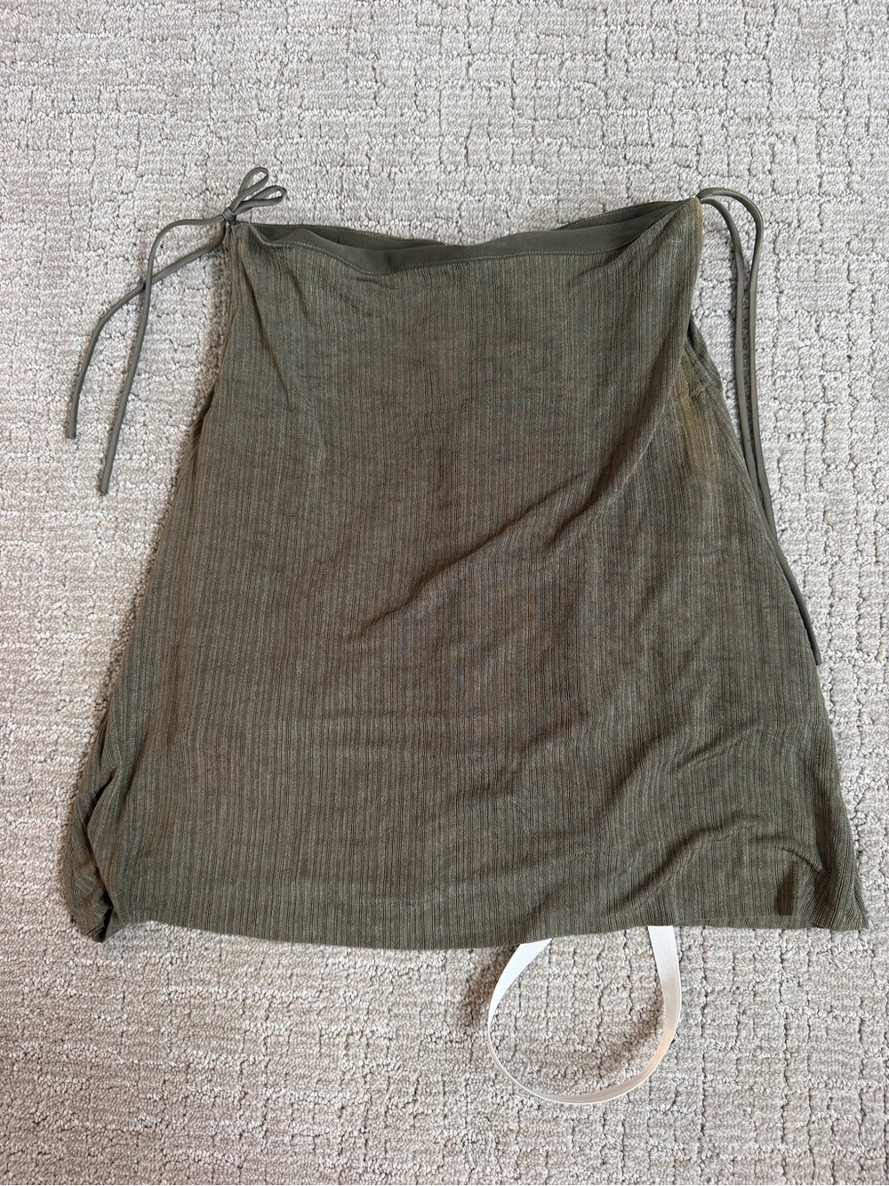 Mistress Rocks Olive Green Ribbed Mini Skirt